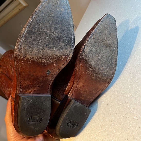 Vintage Authentic Genuine Leather Leather Sancho Cowgirl Boots Tan Size 36 - Picture 4 of 7